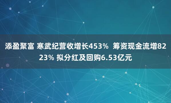 添盈聚富 寒武纪营收增长453%  筹资现金流增8223% 拟分红及回购6.53亿元