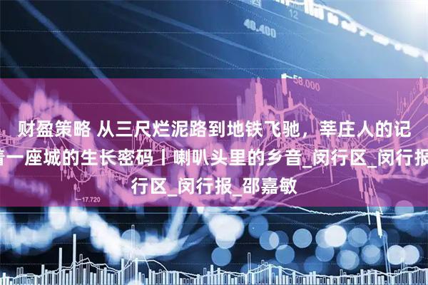 财盈策略 从三尺烂泥路到地铁飞驰，莘庄人的记忆里藏着一座城的生长密码丨喇叭头里的乡音_闵行区_闵行报_邵嘉敏